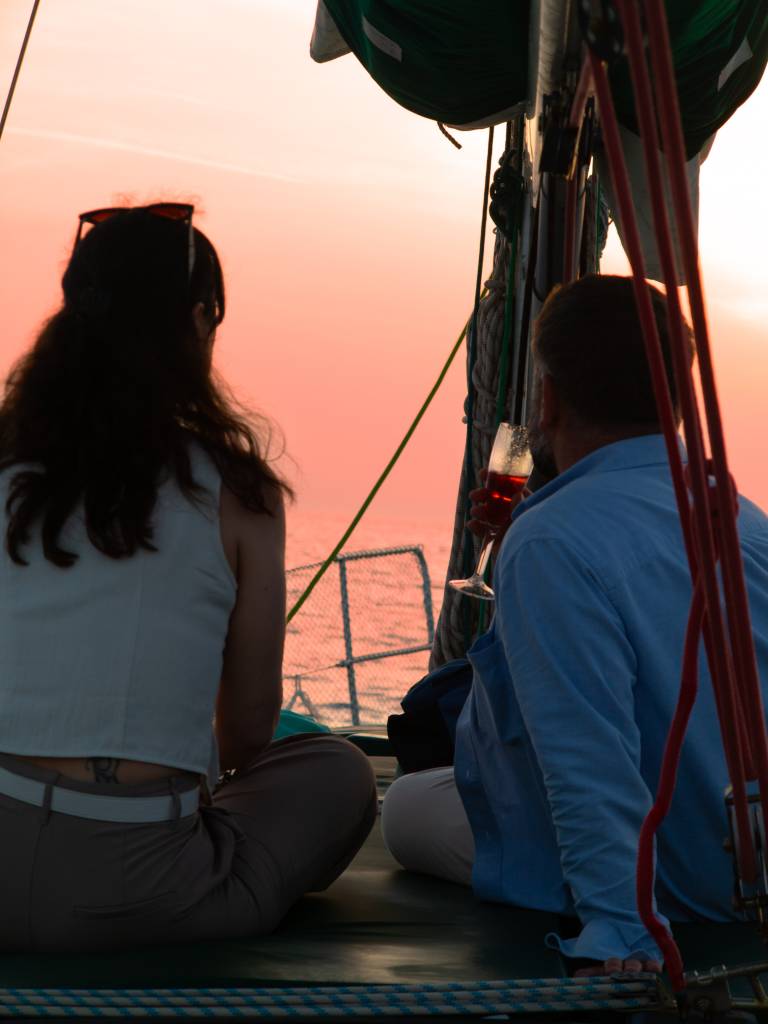 Premium wine/champagne is provided on romantic sailing yacht Edisa