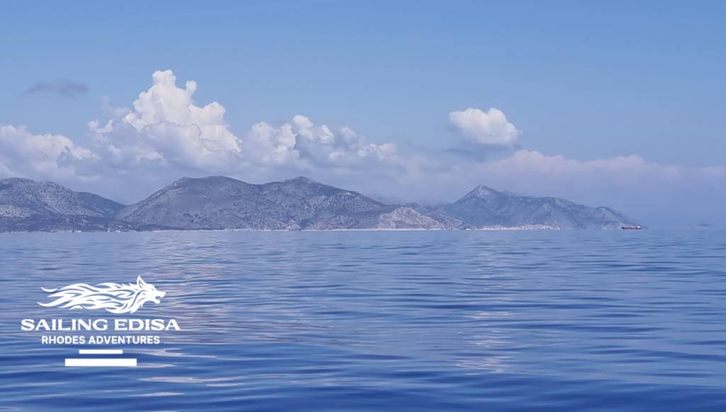 Sailing in the Agean Sea near Rhodes