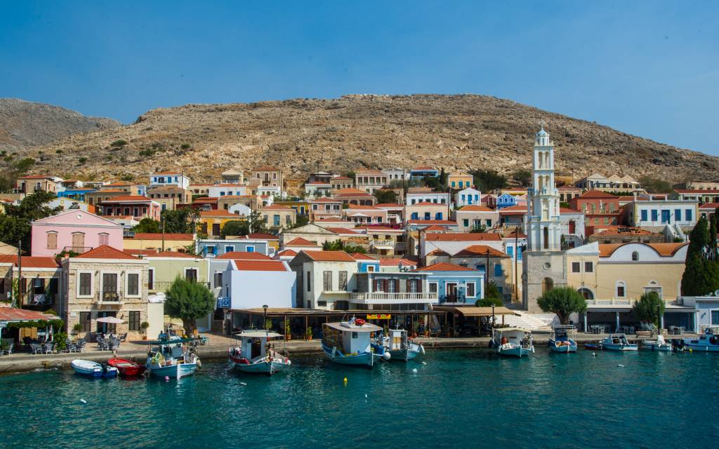 europe, greece, dodecanese, chalki, island, town europe, greece, dodecanese, chalki, island, town